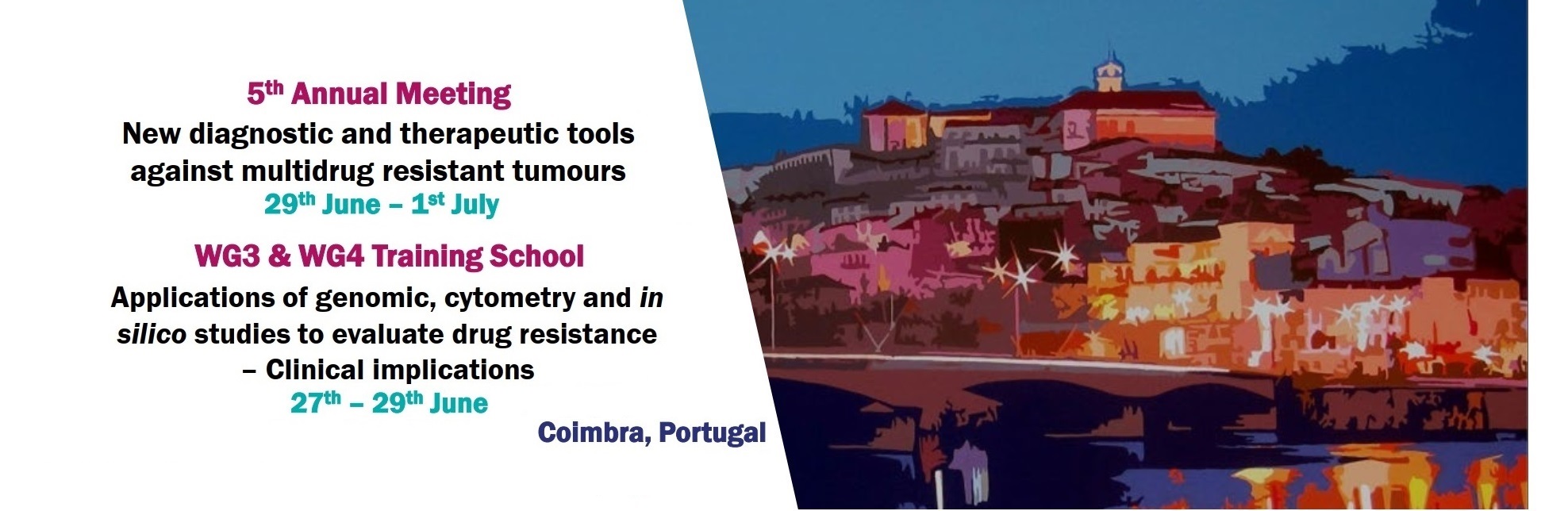 STRATAGEM's 4th co-located Annual Conference and WG3/4 Training School to be held in Coimbra, Portugal June/July 2022